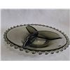 Image 4 : Chezch Black Glass Relish Tray and 3 Ceramic Skunk Figurines