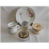 Image 1 : Decorative antique floral porcelain glassware set with sugar bowl and more