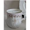 Image 2 : Decorative antique floral porcelain glassware set with sugar bowl and more