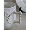 Image 4 : Decorative antique floral porcelain glassware set with sugar bowl and more