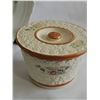 Image 7 : Decorative antique floral porcelain glassware set with sugar bowl and more