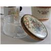 Image 8 : Decorative antique floral porcelain glassware set with sugar bowl and more