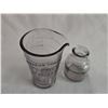 Image 2 : 1940s Purple Glass Canadian Kodak Co. Glass Measuring Cup and Small Inkwell Bottle