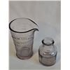 Image 7 : 1940s Purple Glass Canadian Kodak Co. Glass Measuring Cup and Small Inkwell Bottle