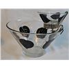Image 1 : Mid-Century Glass Chip and Dip Bowl Set with Metal Clip