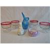 Image 7 : Vintage Glassware and Ceramic Figurine Collection (7 Pieces)