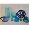 Image 1 : Blue Glassware and Ceramic Jug Lot