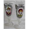 Image 2 : Vintage 'Gay Fad' 5 Frosted Novelty Glass Goblets with Character Portraits