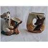 Image 1 : 1950s Ceramic Animal Planters Bear and Deer Motifs