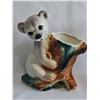 Image 2 : 1950s Ceramic Animal Planters Bear and Deer Motifs