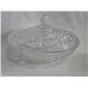 Image 3 : 4 Pressed Glass Covered Dishes Flashed Glass Swan Powder Box Jeanette Glass Co