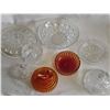Image 7 : 4 Pressed Glass Covered Dishes Flashed Glass Swan Powder Box Jeanette Glass Co