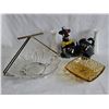 Image 1 : Lot: Vintage Pressed Glass Bowls, Poodle Decanter Set, and Milk Glass Vases