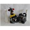 Image 3 : Lot: Vintage Pressed Glass Bowls, Poodle Decanter Set, and Milk Glass Vases