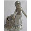Image 3 : Porcelain Girl at Well Bank,  1940s Child's Green Creamer and Sugar Bowl, Bear Figurine