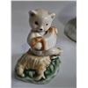 Image 6 : Porcelain Girl at Well Bank,  1940s Child's Green Creamer and Sugar Bowl, Bear Figurine