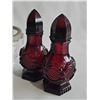 Image 4 : Brass Unicorn Figurine, Princess Pat Jar, Ruby Glass Shakers, Glass Bowl