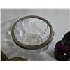 Image 5 : Brass Unicorn Figurine, Princess Pat Jar, Ruby Glass Shakers, Glass Bowl