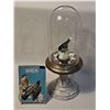 Image 1 : Bird Display Dome with Ceramic Chickadee and Golden Guide Book