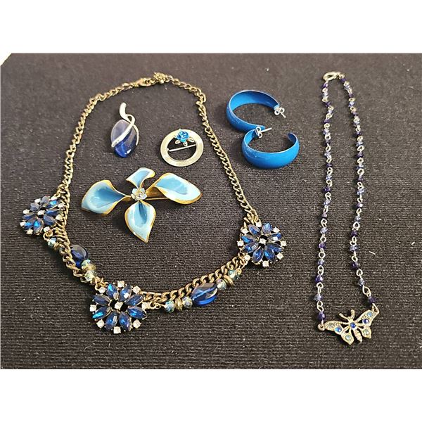 Vintage Blue and Gold Tone Costume Jewellery