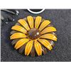 Image 2 : 1960s and '70s metal floral brooches with two sets of vintage earrings