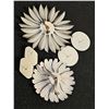 Image 6 : 1960s and '70s metal floral brooches with two sets of vintage earrings