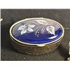 Image 5 : 3 Butterfly Brooches and Enamel Trinket Box and Gold Tone Scarf Tie