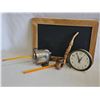 Image 1 : Vintage Office and School  with slate Chalkboardand Folkart Pipe