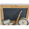 Image 6 : Vintage Office and School  with slate Chalkboardand Folkart Pipe