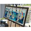 Image 2 : Large Framed Stained Glass Sailboat Scene Panel