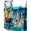 Image 5 : Large Framed Stained Glass Sailboat Scene Panel