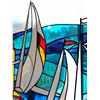 Image 6 : Large Framed Stained Glass Sailboat Scene Panel