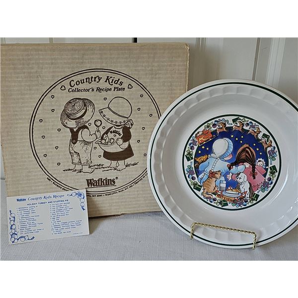 Watkins Country Kids Collector's Recipe Plate new in box