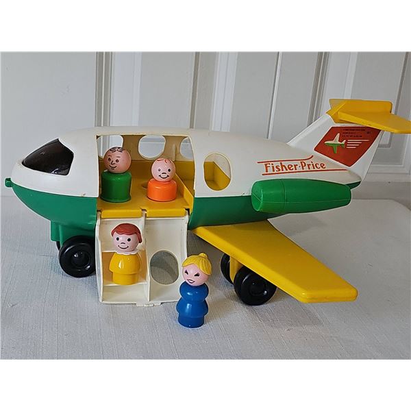 Fisher-Price 1980 Toy Jet Airplane with 4 Little People Figures