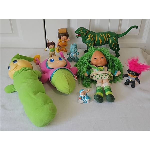 1980s Plush and Figurines Lot : Glow worm Cabbage Patch Care Bears