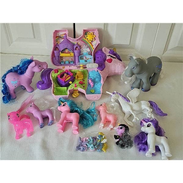 Collectible My Little Pony Figures and Unicorn Polly Pocket Set