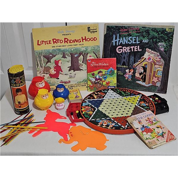 Lot: Vintage Board Games, Books, and Disney Records