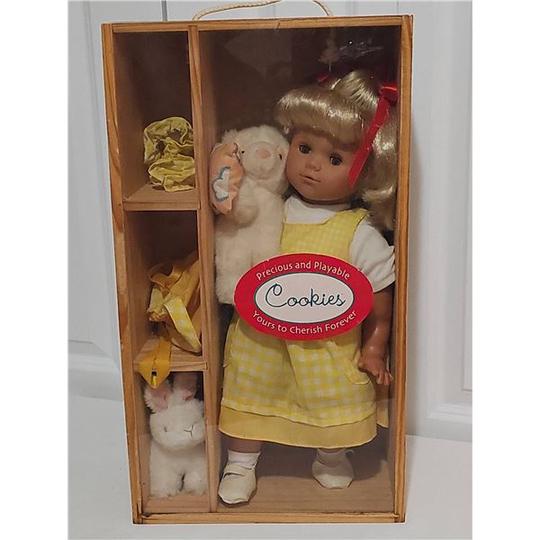 Cookies Precious and Playable Doll Gift Set in Wooden Box