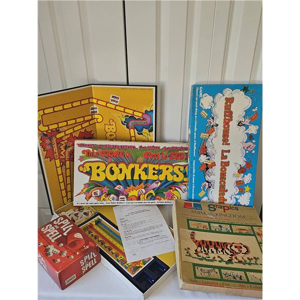 Throwback to family game nights 5 Assorted Board Games Including Bonkers and Spill and Spell