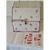 Image 1 : 1940s white metal bread box with pie keep and recipe pamphlet