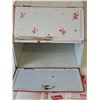 Image 8 : 1940s white metal bread box with pie keep and recipe pamphlet