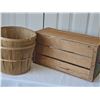 Image 6 : Vintage Apple Baskets and Wooden Junior B.C. Apple Crate 1/2 Bushell
