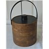 Image 4 : Barware Lot: 1950s Glass Shaker, GIANT Martini Glass, Faux Wood Ice Bucket