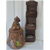 Image 1 : Bear Cookie Jar and Wooden Wall Mail Organizer