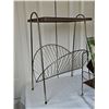 Image 2 : MCM 70S 80S Metal and Wood Magazine Rack and Side Table Set comes with sealed Alberta record