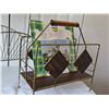 Image 4 : MCM 70S 80S Metal and Wood Magazine Rack and Side Table Set comes with sealed Alberta record