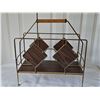 Image 8 : MCM 70S 80S Metal and Wood Magazine Rack and Side Table Set comes with sealed Alberta record