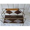 Image 9 : MCM 70S 80S Metal and Wood Magazine Rack and Side Table Set comes with sealed Alberta record