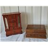 Image 2 : Vitntage blue velvet lined Wooden Jewelry Box and double door jewelry box by Gunther Mele