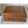 Image 3 : Vitntage blue velvet lined Wooden Jewelry Box and double door jewelry box by Gunther Mele